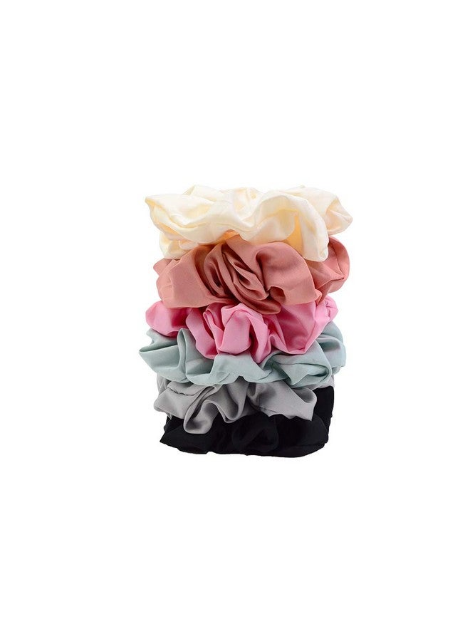 Simnice Oversized Blush Theme Large Hair Scrunchies Satin Elastics Scrunchy Bobbles Soft Hair Bands Hair Ties Hair Accessories Scrunchies For Girls Women，6 Colors - Image 5