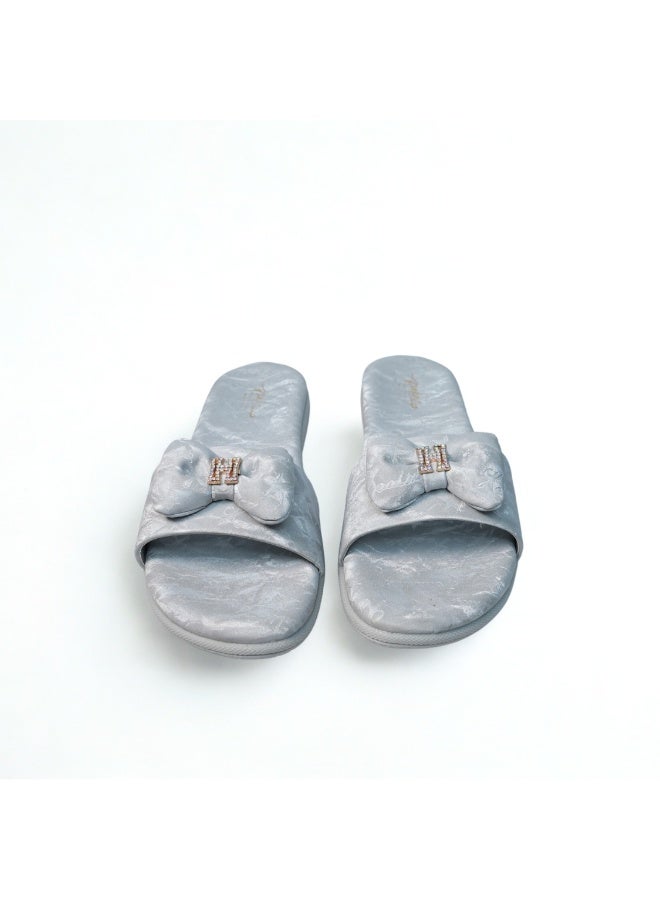 Women’s Stylish Flat Slip-On Sandals with Bow Detail - Image 2