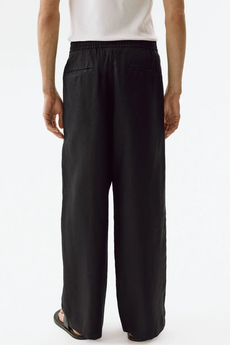 H&M  Loose Fit Linen trousers for Men | Best Price UAE