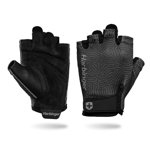 Harbinger Power Gloves 3.0 - Durable Half Finger Weightlifting Gloves with Adjustable Wrist Closure, Breathable Leather Palm, Women's - Image 1