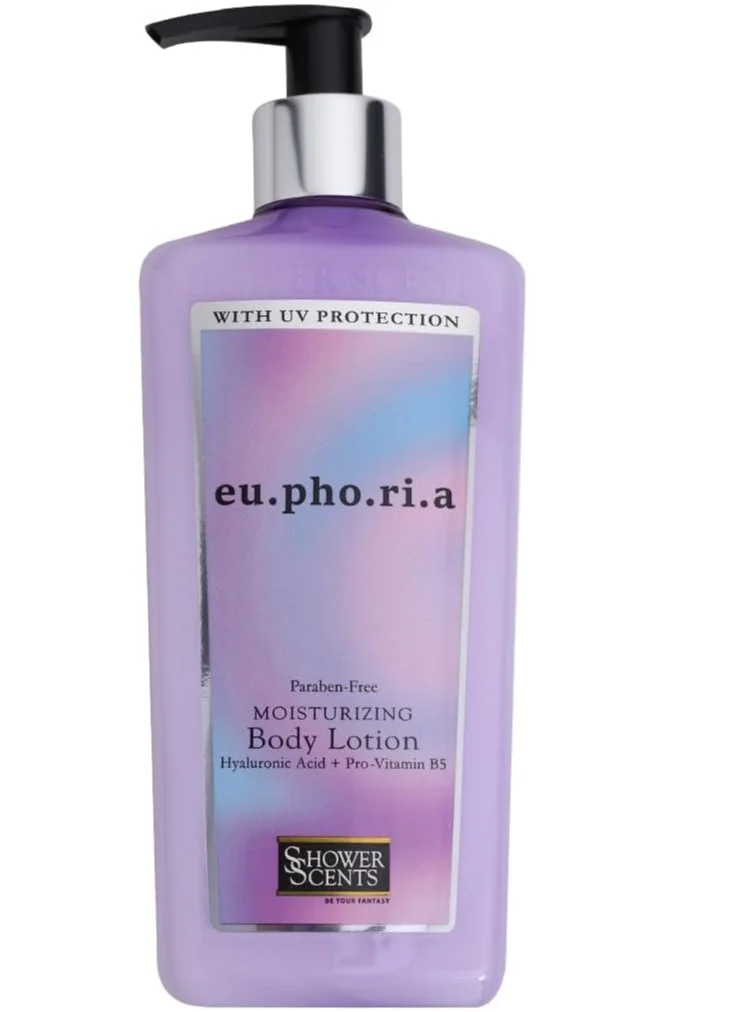 Shower Scents Shower Scents Euphoria Paraben-Free Moisturizing Body Lotion with Hyaluronic Acid, Pro-Vitamin B5, Vitamin E and UV Protection 312ml