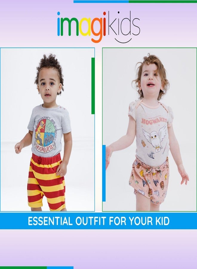 Harry Potter Infant Baby Boys Bodysuit, Shorts and Shoes 3 Piece Outfit Set Logo Gray/Maroon 12 Months - Image 3