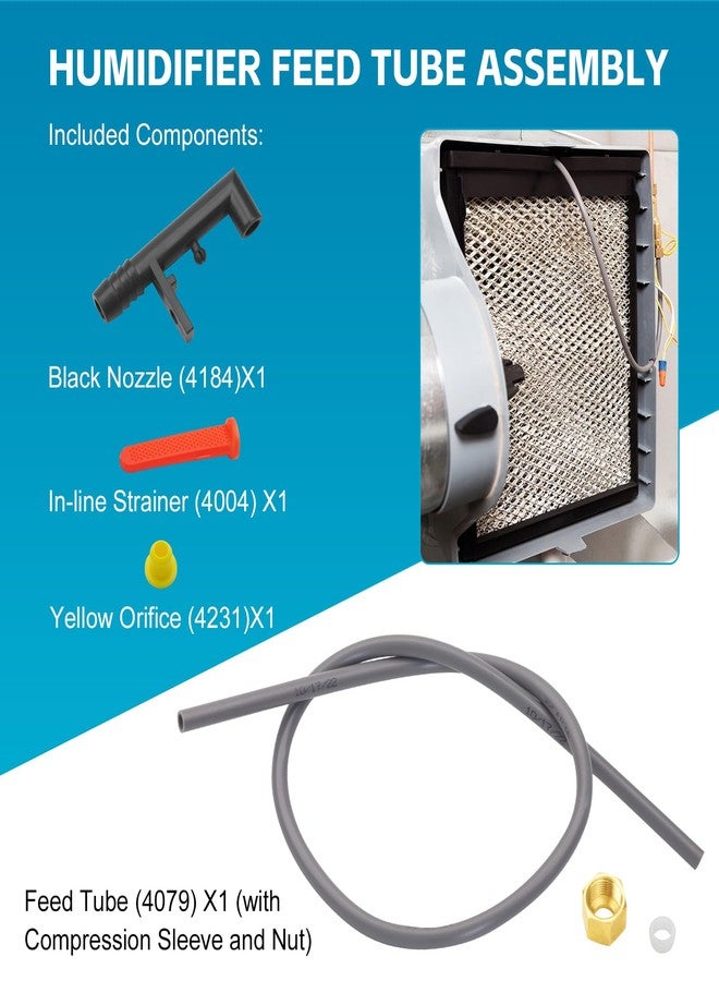 URYKEC 4079 Feed Tube Set, Includes Compression Sleeve And Nut Kit For Aprilaire Humidifier Models 110, 220, 500, 500A, 500M, 550, 550A, 558 - Image 3