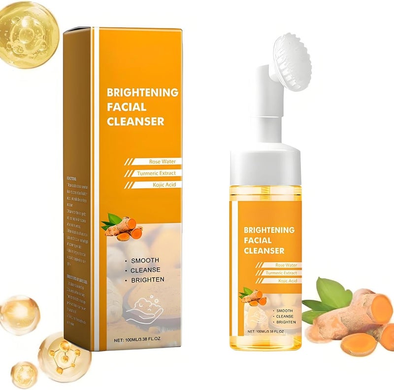 Turmeric Face Wash with Kojic Acid Soap Gentle Cleanser for Moisturising Women Deep Cleansing Pores with Turmeric Extract Reduces Acne and Blemish for Smooth Skin Brightening Foaming