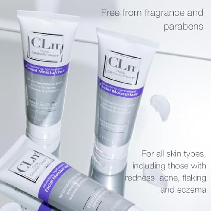 CLn® Facial Moisturizer - Soothes & Calms Skin, Helps Reduce Appearance of Redness, Locks in Moisture without Clogging Pores, Dermatologist & Clinically Tested, 3.4 oz. - Image 5