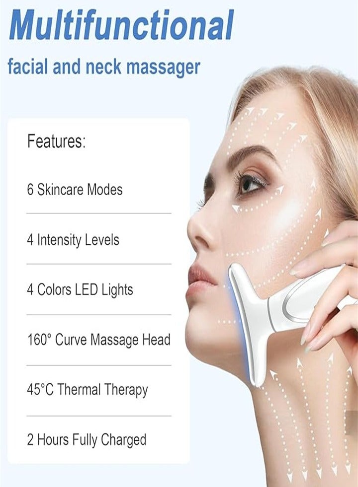 Anti-aging facial massager for face and neck with red light therapy, cooling and heat functions for skin care, lifting, firming and smoothing (white) - Image 2