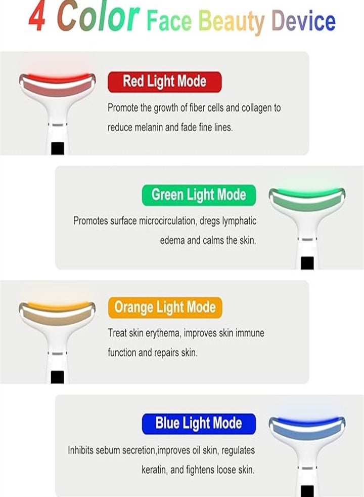 Anti-aging facial massager for face and neck with red light therapy, cooling and heat functions for skin care, lifting, firming and smoothing (white) - Image 3