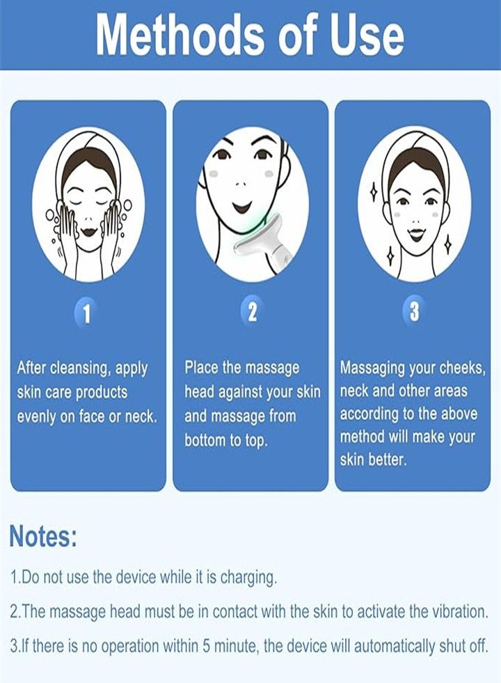 Anti-aging facial massager for face and neck with red light therapy, cooling and heat functions for skin care, lifting, firming and smoothing (white) - Image 5