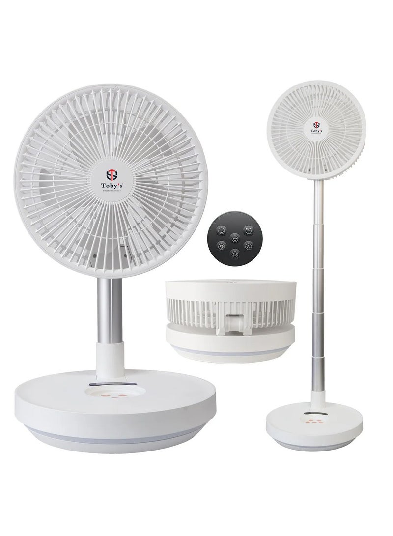 Toby's Toby’s New Rechargeable Turbine Vertical Pedestal Fan Anti Parabolic Design Air Circulation Fan Remote Control Best For bedroom Office (Fan07) - Image 1