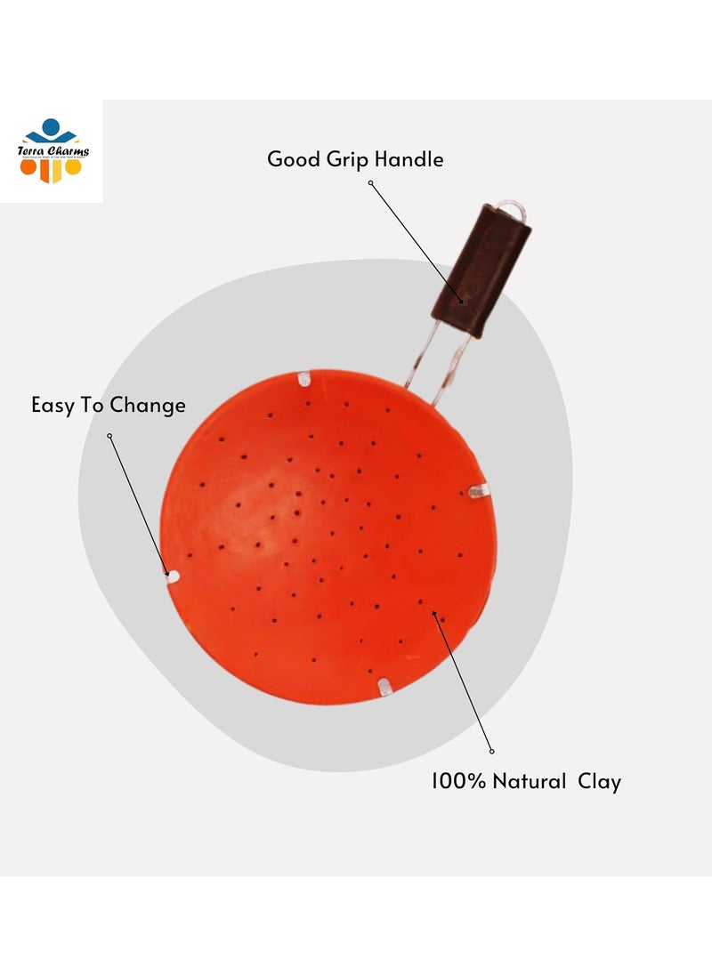 Terra Charms Terra Charms Tawa Hole Roti with Stand Mitti Ke Tawa Handmade Mitti Terracotta Clay Tawa for Making RotiChapatti 10 Inches paratha Tawa  - Image 4