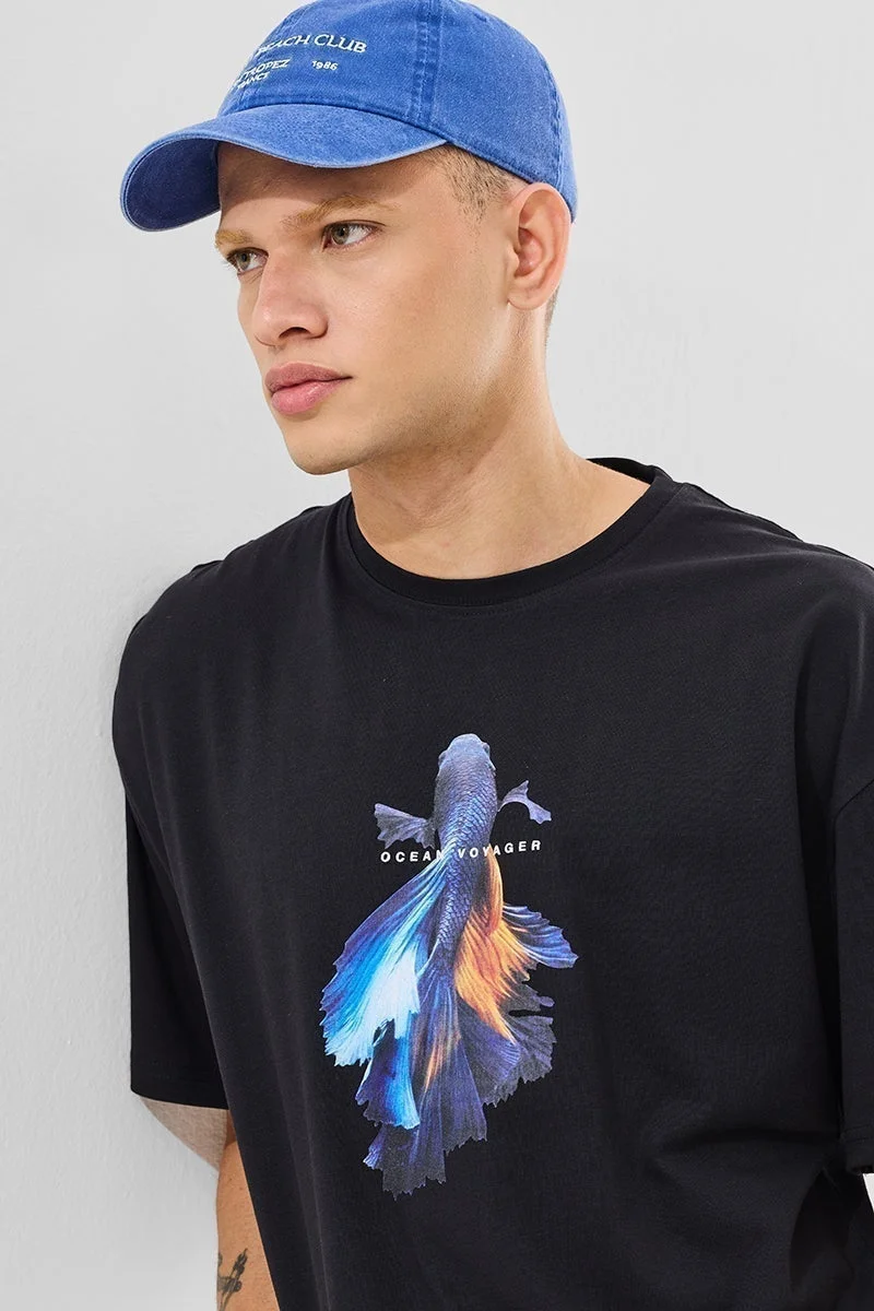 SNITCH Oversized Fit 100% Cotton Voyager T-Shirt