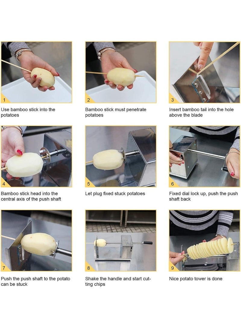 AMM Stainless Steel Spiral Potato Cutter – Manual Potato Tower Machine for Tornado Chips, Vegetables & Fruits - Image 5
