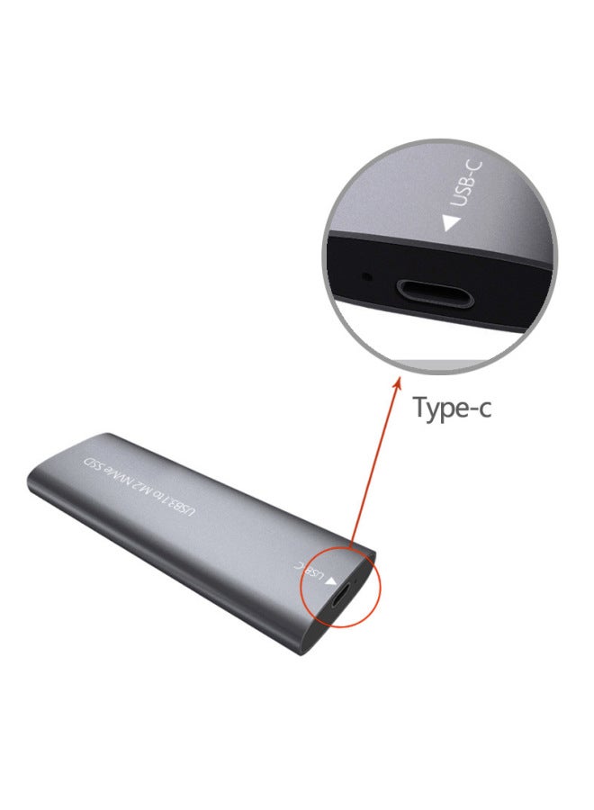صندوق القرص الصلب m.2 يدعم بروتوكول NVMe SSD إلى USB3.1 صندوق القرص الصلب المحمول الخارجي المعدني الصلب من النوع c - اللون: TP06-AC (بروتوكول NVME واحد) رمادي - Image 4