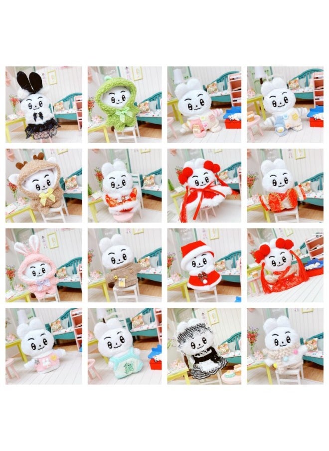 Generic - Only Clothes] Cotton Doll 10cm Baby Clothes Cloak Clothes Skirt Jumpsuit Climbing Clothes Year Suit-Specifications:10cm-Color:10cm White Love Letter Overalls - Image 1