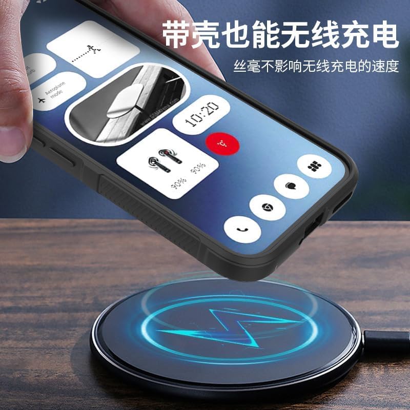 Nothing Phone 2a Case with Tempered Glass Screen Protector - Silicone Cover in Blue - Image 4
