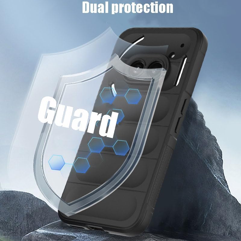 Nothing Phone 2a Case with Tempered Glass Screen Protector - Silicone Cover in Blue - Image 3