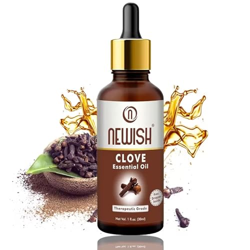 Newish Clove Oil 100% Pure & Natural, Undiluted, Best use Clove oil for Teeth Pain, Skin, Hair, Pimples, Acne, T Zone & Underarm - High Potency Premium Essential Clove Oil 30 ml - Image 1