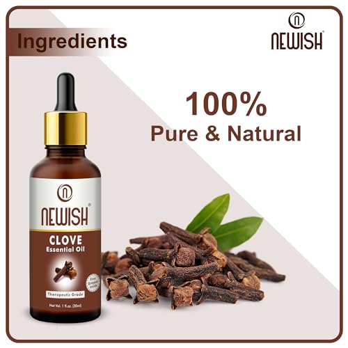 Newish Clove Oil 100% Pure & Natural, Undiluted, Best use Clove oil for Teeth Pain, Skin, Hair, Pimples, Acne, T Zone & Underarm - High Potency Premium Essential Clove Oil 30 ml - Image 2