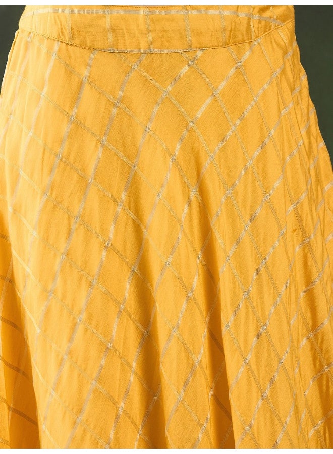AKS Yellow Chanderi Lehenga Choli  - Image 3