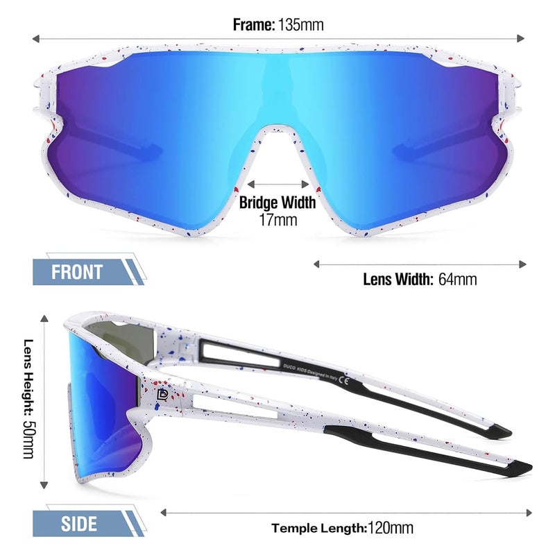 DUCO Kids Sunglasses Youth Baseball Sun Glasses Lightweight TR90 Frame UV400 Sports Cycling Shades for Boys Girls DK268 - Image 3
