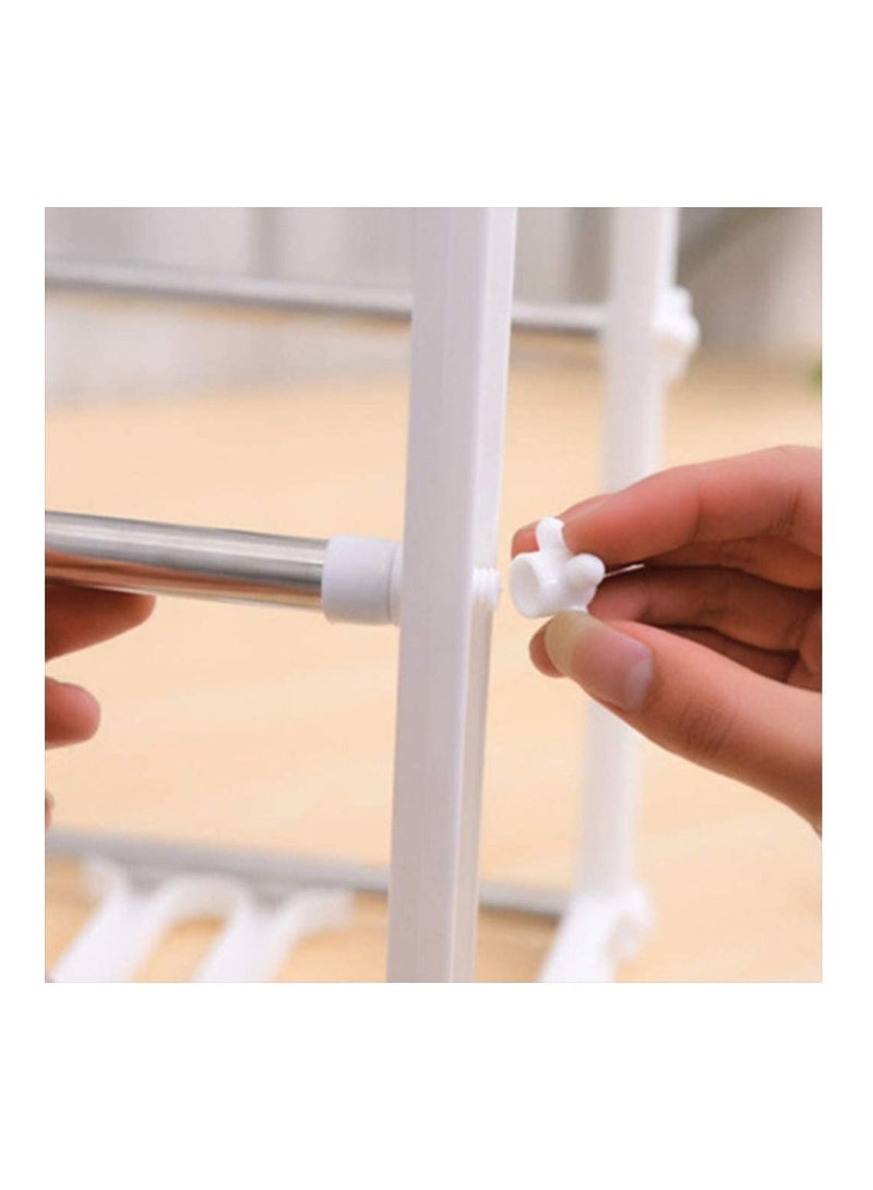 بلومنغ تايم رف أطباق للمطبخ قابل للتعديل من طبقتين أسفل الرف ، حامل أرفف منظم للتخزين ، أبيض - Image 5