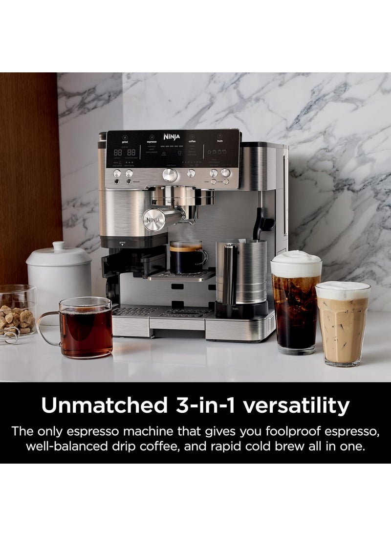 Ninja Ninja Espresso Machine Luxe Caf Premier Series Drip Coffee Maker and Rapid Cold Brew Integrated Grinder Assisted Tamper HandsFree Frother for Cappuccinos and Lattes Dairy or NonDairy ES601  - Image 2