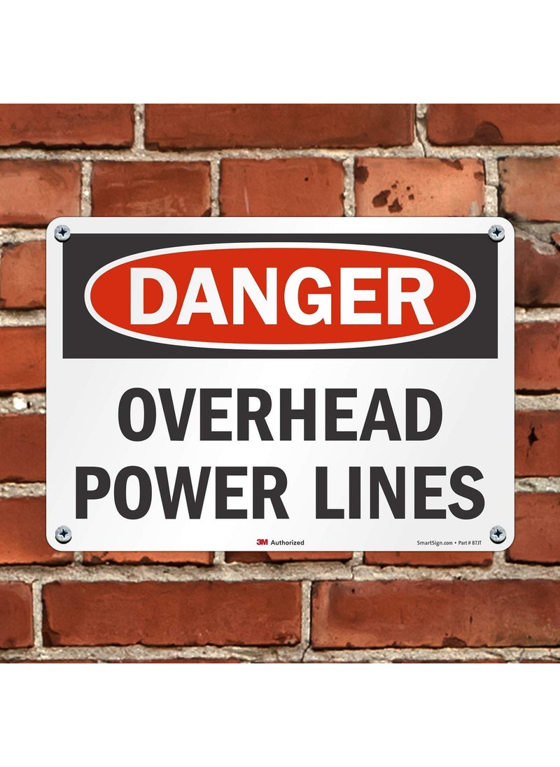 SmartSign Danger  Overhead Power Lines Sign By SmartSign  10 x 14 3M Reflective Aluminum  - Image 5