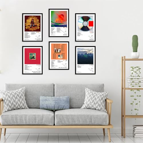 CodersParadise Wood Kanye West Wall Poster Frames - Pack Of 6 | 8 X 12Cm (A4 Size) | Framed Posters For Living Room, Bedroom, Home And Office - Image 3