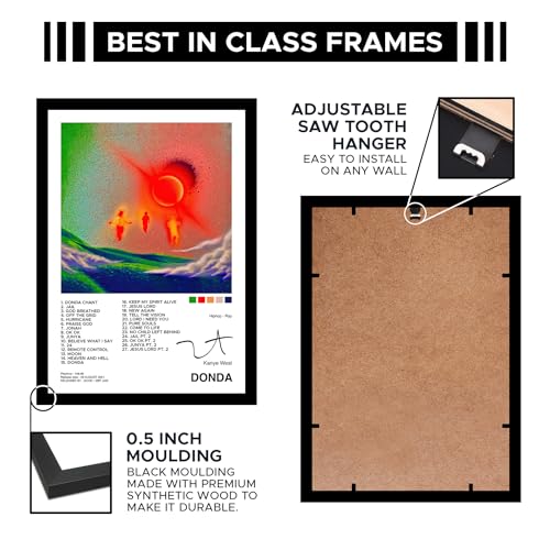 CodersParadise Wood Kanye West Wall Poster Frames - Pack Of 6 | 8 X 12Cm (A4 Size) | Framed Posters For Living Room, Bedroom, Home And Office - Image 5