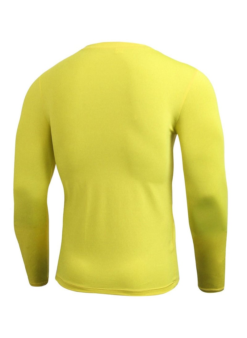 Loquat Men Quick Dry Breathable Long Sleeve Shirt Yellow  - Image 2