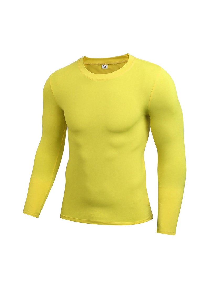 Loquat Men Quick Dry Breathable Long Sleeve Shirt Yellow  - Image 1