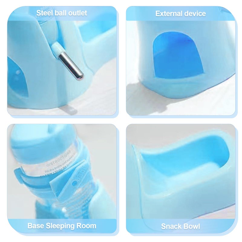 Shudyear 3 in 1 Pet Automatic Water Dispenser PP Water Bottle No Drip Small Pet Water Bottle for Dwarf Hamster Mouse Rat Hedgehog (Blue) - Image 3