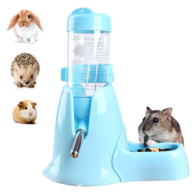 Shudyear 3 in 1 Pet Automatic Water Dispenser PP Water Bottle No Drip Small Pet Water Bottle for Dwarf Hamster Mouse Rat Hedgehog (Blue) - Image 1