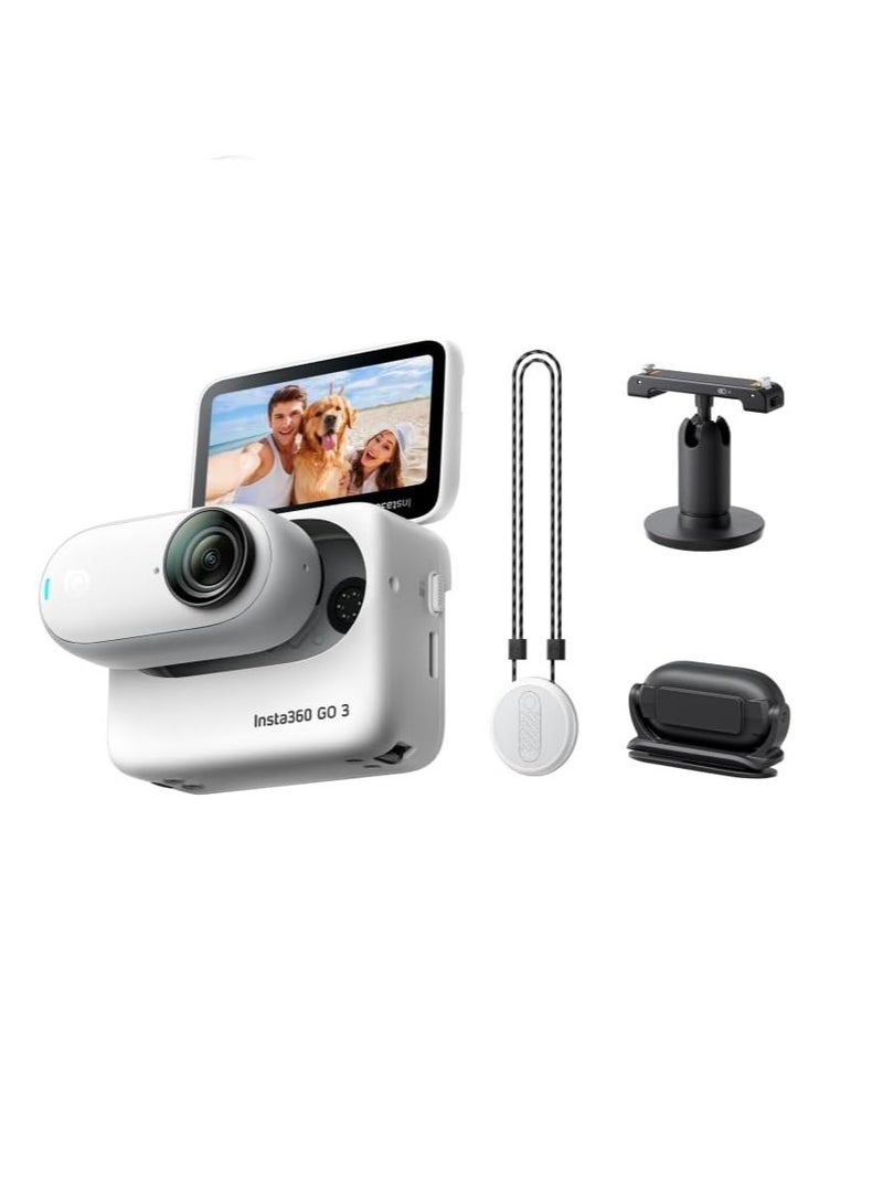 انستا 360 إنستا 360 GO 3 (64 جيجابايت) – كاميرا أكشن صغيرة وخفيفة الوزن، محمولة ومتعددة الاستخدامات، POV بدون استخدام اليدين، تثبيت، بود أكشن متعدد الوظائف، مقاومة للماء، رياضة، مدونة فيديو - Image 1