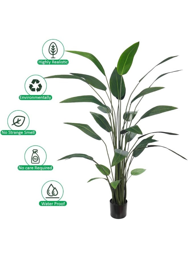 Yatai - YATAI DECOR Nearly Natural Artificial Banana Tree Houseplant Bird of Paradise Fake Plant with Plastic Pot for Home Garden Decoration Fake Tree Artificial Plants (170 Cm) - Image 1