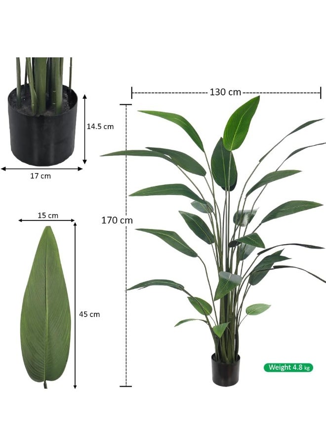 Yatai - YATAI DECOR Nearly Natural Artificial Banana Tree Houseplant Bird of Paradise Fake Plant with Plastic Pot for Home Garden Decoration Fake Tree Artificial Plants (170 Cm) - Image 1