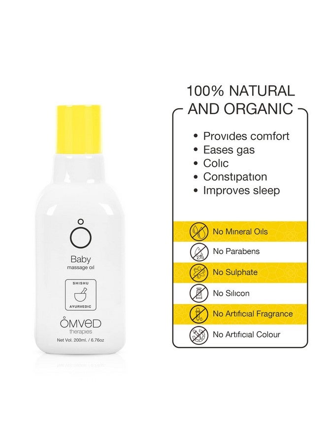 Omved Shishu Vegan Ayurvedic Baby Massage Oil With Ashwagandha Root, Manjistha, Vetiver, Coconut And Almond Oil 200 Ml - Image 4