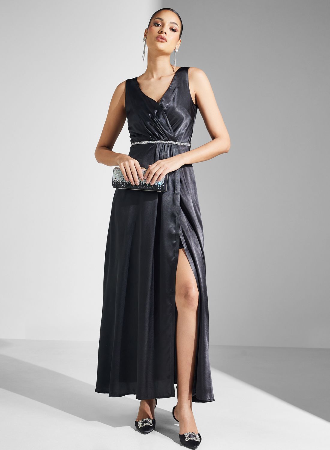 Ovlias Chic Pink Evening Dress Sleeveless Strapless with