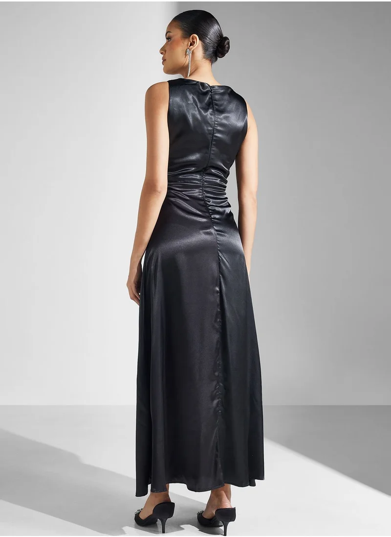 Ella Limited Edition Embellished Waist Satin Dress