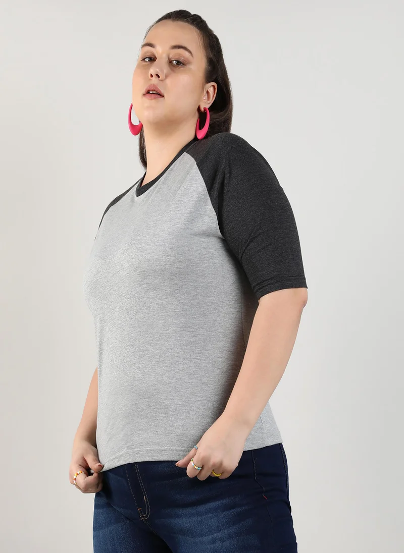 Instafab Plus Raglan Sleeve Top