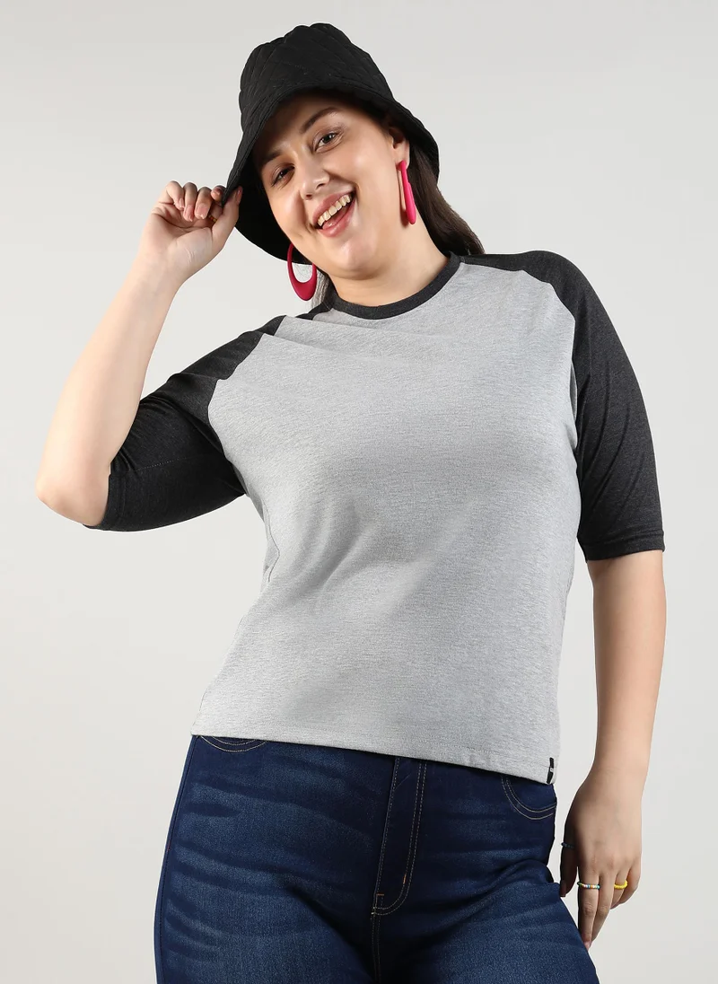 Instafab Plus Raglan Sleeve Top
