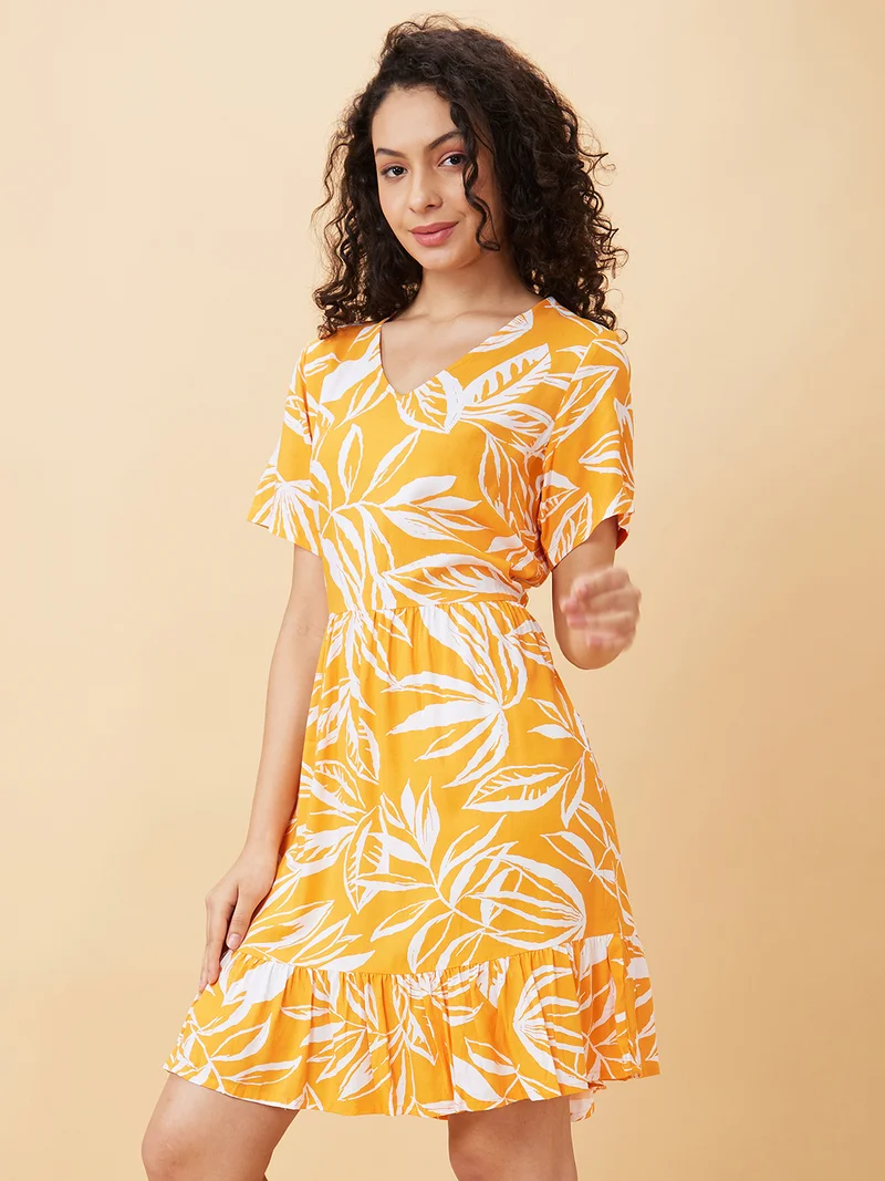 globus Women Floral Printed A-Line Dress