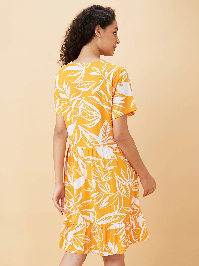 globus Women Floral Printed A-Line Dress