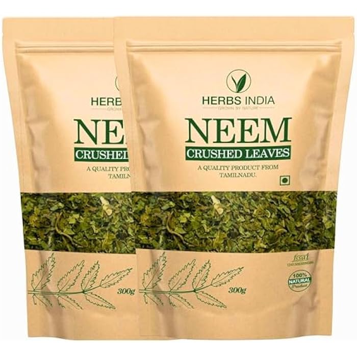 india herbs Neem Leaves Crushed (Not Powder), Good to Make Fresh Neem Leaf Tea 600 Grams (21.2 Oz), Herbal Supplements - HerbsIndia - Image 1