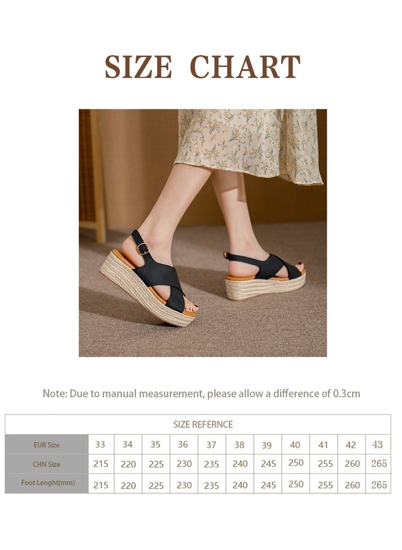 Women's Wedge Sandals with Buckle Ankle Strap, Comfortable Peep-toe Wedge Woven Platform Sandals, Women's Summer Casual Shoes - pzsku/Z47E242E0767B84835F4EZ/45/_/1713601313/414dc5f0-f3d6-47a5-b5dd-56213e9cb240