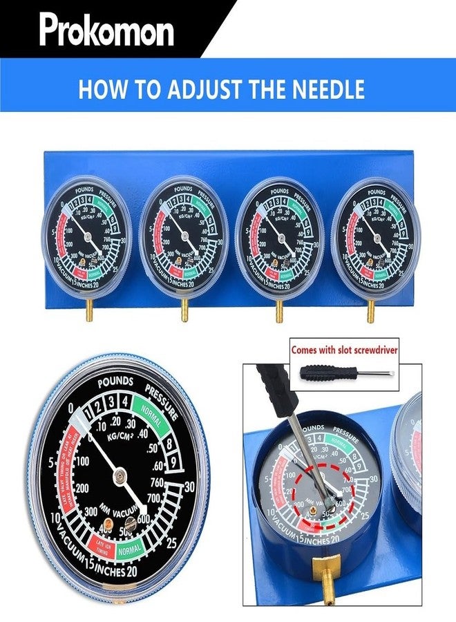 Prokomon Motorcycle Carburetor Synchronizer Tool Kit Fuel Vacuum Carb Sync Gauge Set with Rubber Hose - Image 3