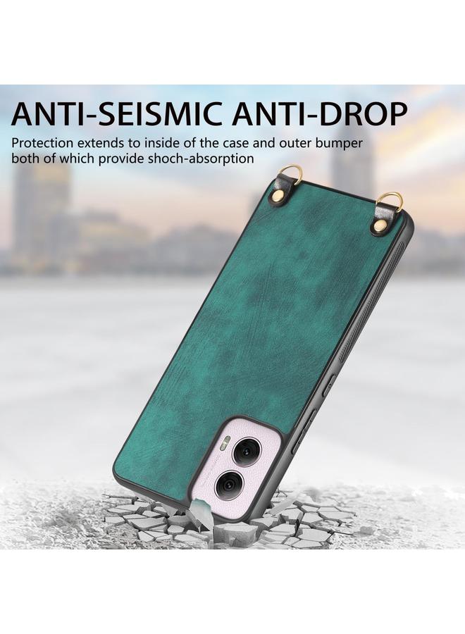 S-TOP Case For Motorola Moto G Power 2024 5G Vintage Leather PC Back Cover Phone Case with Crossbody Strap - Image 5