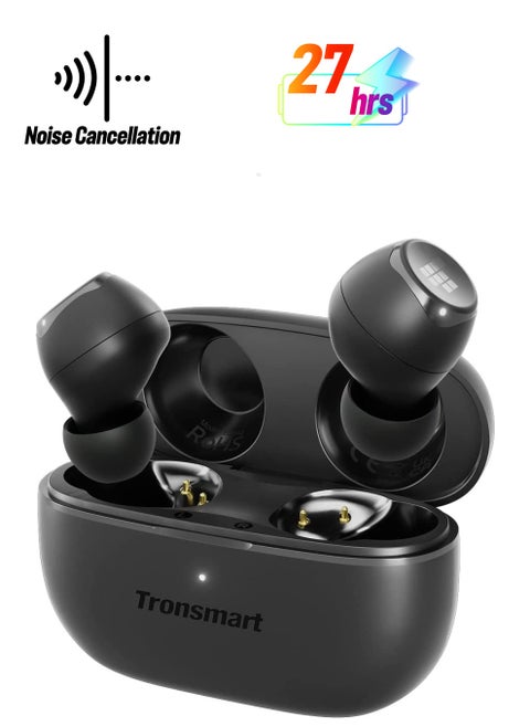 Tronsmart Onyx Pure Hybrid Dual Driver Headphones, Bluetooth 5.3, Hybrid Dual Driver, Built-in 3EQ Modes, Clear Call with ENC Call Reduction, Up To 27 Hours of Playtime, IPX5 Water Resistant - Black