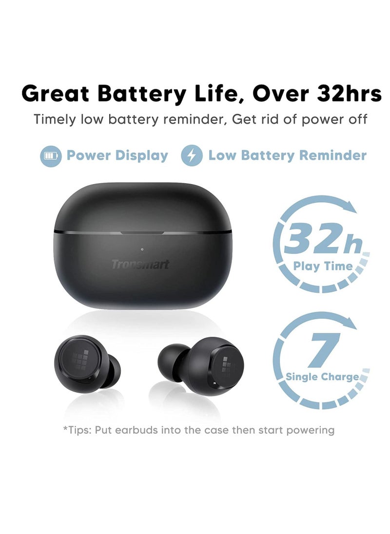 Tronsmart - Tronsmart Onyx Pure Hybrid Dual Driver Headphones, Bluetooth 5.3, Hybrid Dual Driver, Built-in 3EQ Modes, Clear Call with ENC Call Reduction, Up To 27 Hours of Playtime, IPX5 Water Resistant - Black - Image 1