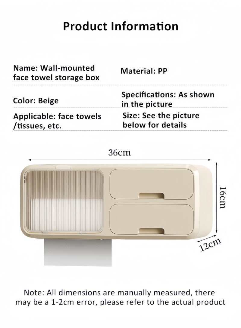 HQ-GAMING Toilet Paper Holder with Shelf Toilet Tissue Box Wipes Dispenser for Bathroom Toilet Paper Holder with Storage Upgrade Drawer Design Toilet Tissue Holder Adhesive Small Bathroom Shelf Wall Mount - Image 2